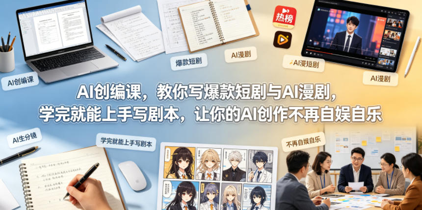 AI创编课,教你写爆款短剧与AI漫剧,学完就能上手写剧本,让你的AI创作不再自娱自乐(更新0521)牛品源码-源码下载-源码社区-zblog主题插件-PHP源码-三合一源码-直播源码-短视频源码-APP源码-即时通讯-源码-交友源码牛品源码