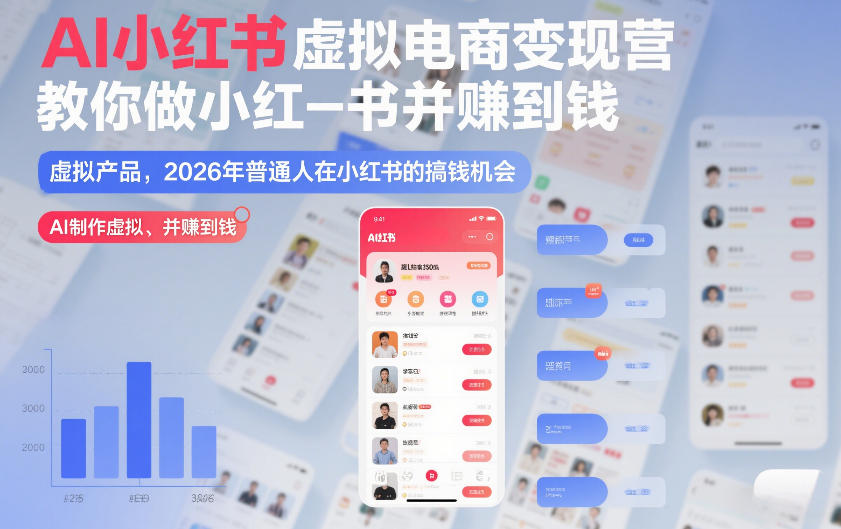 AI小红书虚拟电商变现营，教你做小红书并賺到钱，虚拟产品，2026年普通人在小红书的搞钱机会(更新中)牛品源码-源码下载-源码社区-zblog主题插件-PHP源码-三合一源码-直播源码-短视频源码-APP源码-即时通讯-源码-交友源码牛品源码