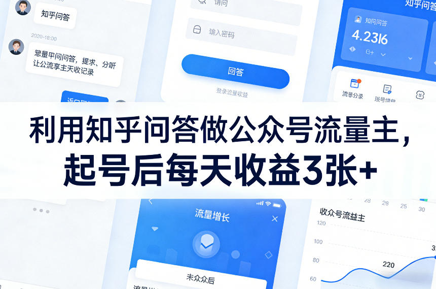 利用知乎问答做公众号流量主，起号后每天收益3张+牛品源码-源码下载-源码社区-zblog主题插件-PHP源码-三合一源码-直播源码-短视频源码-APP源码-即时通讯-源码-交友源码牛品源码