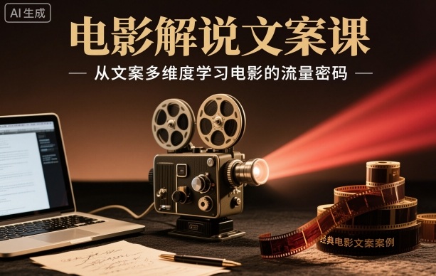 电影解说文案课，从文案多维度学习电影的流量密码牛品源码-源码下载-源码社区-zblog主题插件-PHP源码-三合一源码-直播源码-短视频源码-APP源码-即时通讯-源码-交友源码牛品源码