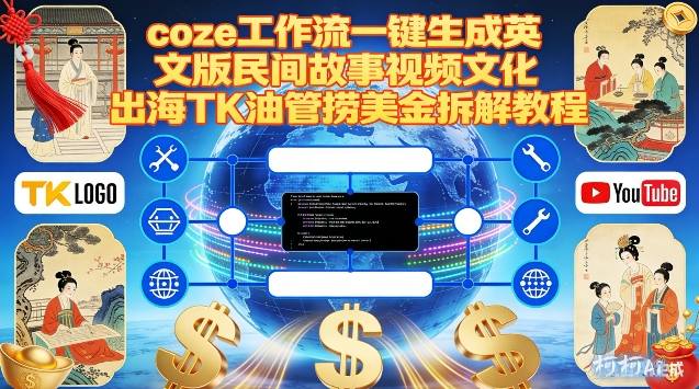 Coze扣子工作流一键生成英文版民间故事视频,文化出海TK油管捞美金拆解教程牛品源码-源码下载-源码社区-zblog主题插件-PHP源码-三合一源码-直播源码-短视频源码-APP源码-即时通讯-源码-交友源码牛品源码