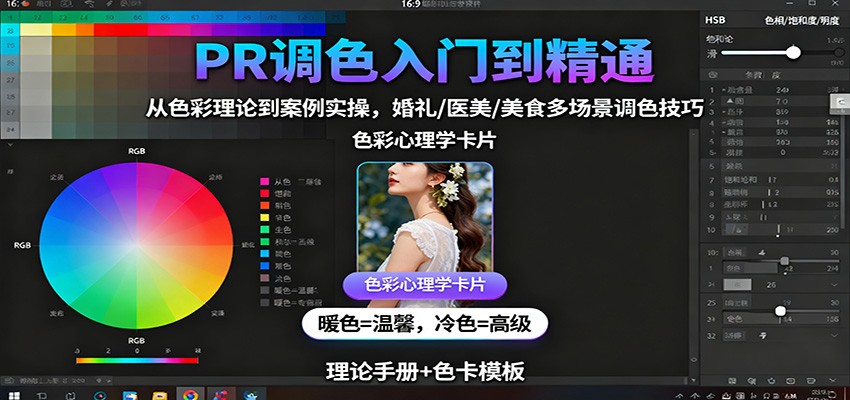 PR调色入门到精通:从色彩理论到案例实操,婚礼/医美/美食多场景调色技巧牛品源码-源码下载-源码社区-zblog主题插件-PHP源码-三合一源码-直播源码-短视频源码-APP源码-即时通讯-源码-交友源码牛品源码