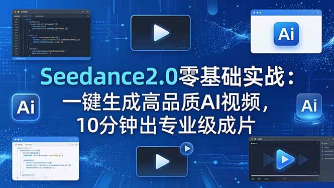 Seedance2.0零基础实战：一键生成高品质AI视频，10分钟出专业级成片牛品源码-源码下载-源码社区-zblog主题插件-PHP源码-三合一源码-直播源码-短视频源码-APP源码-即时通讯-源码-交友源码牛品源码