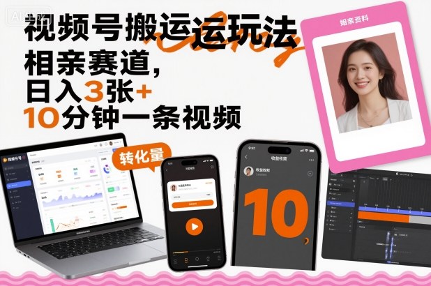 视频号搬运玩法,相亲赛道,日入3张+,10分钟一条视频牛品源码-源码下载-源码社区-zblog主题插件-PHP源码-三合一源码-直播源码-短视频源码-APP源码-即时通讯-源码-交友源码牛品源码