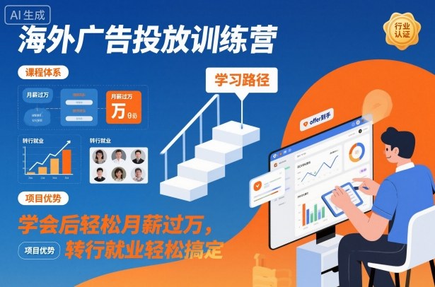海外广告投放训练营，学会后轻松月薪过万，转行就业轻松搞定牛品源码-源码下载-源码社区-zblog主题插件-PHP源码-三合一源码-直播源码-短视频源码-APP源码-即时通讯-源码-交友源码牛品源码