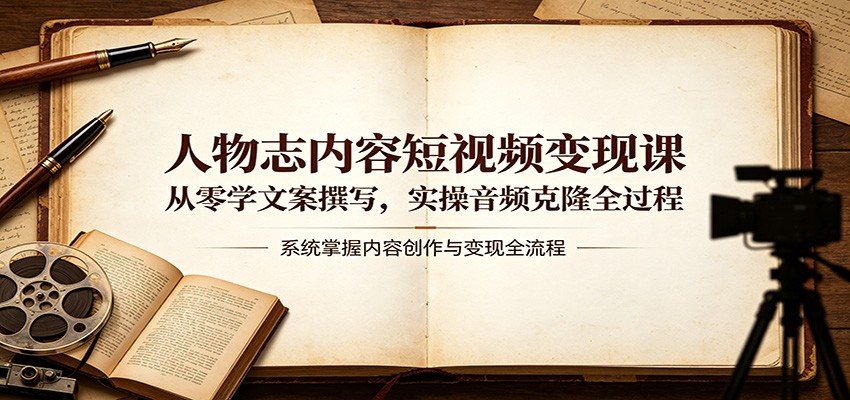 人物志内容短视频变现课:从零学文案撰写,实操音频克隆全过程牛品源码-源码下载-源码社区-zblog主题插件-PHP源码-三合一源码-直播源码-短视频源码-APP源码-即时通讯-源码-交友源码牛品源码