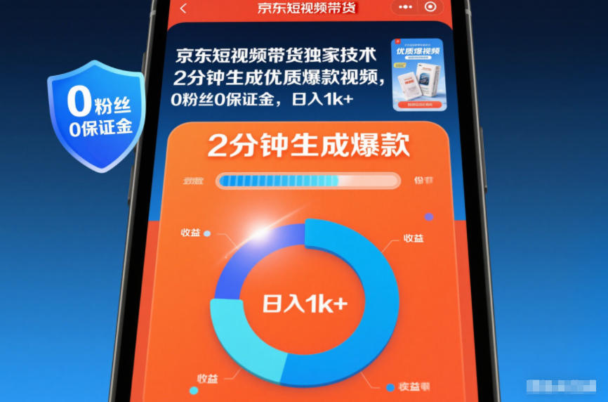 京东短视频带货独家技术,2分钟生成一条优质爆款视频,0粉丝0保证金,日入1k+【揭秘】牛品源码-源码下载-源码社区-zblog主题插件-PHP源码-三合一源码-直播源码-短视频源码-APP源码-即时通讯-源码-交友源码牛品源码