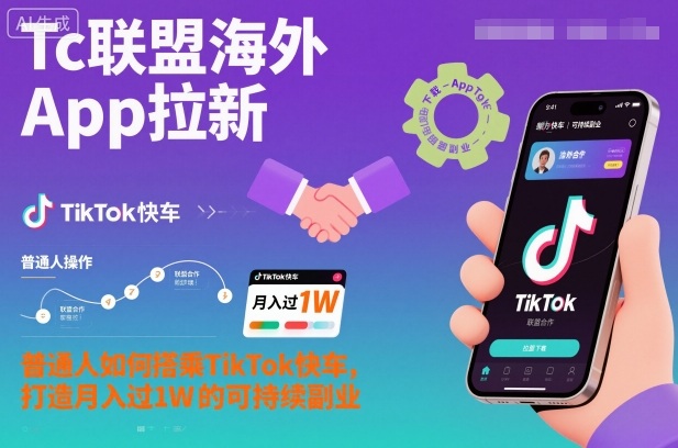 Tc联盟海外App拉新:普通人如何搭乘TikTok快车,打造月入过1W的可持续副业牛品源码-源码下载-源码社区-zblog主题插件-PHP源码-三合一源码-直播源码-短视频源码-APP源码-即时通讯-源码-交友源码牛品源码