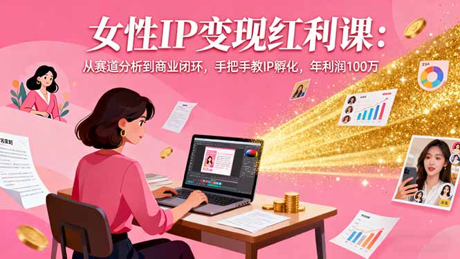 女性IP变现红利课：从赛道分析到商业闭环，手把手教IP孵化，年利润100万牛品源码-源码下载-源码社区-zblog主题插件-PHP源码-三合一源码-直播源码-短视频源码-APP源码-即时通讯-源码-交友源码牛品源码