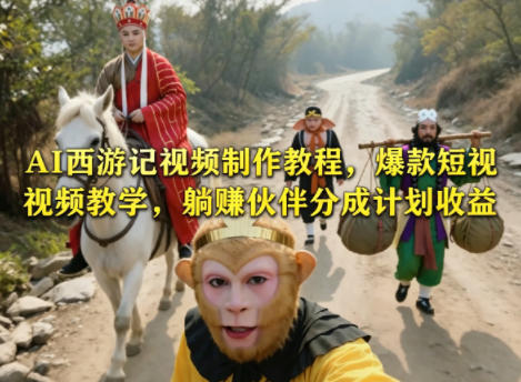 AI西游记视频制作教程，爆款短视频教学，躺賺伙伴分成计划收益牛品源码-源码下载-源码社区-zblog主题插件-PHP源码-三合一源码-直播源码-短视频源码-APP源码-即时通讯-源码-交友源码牛品源码