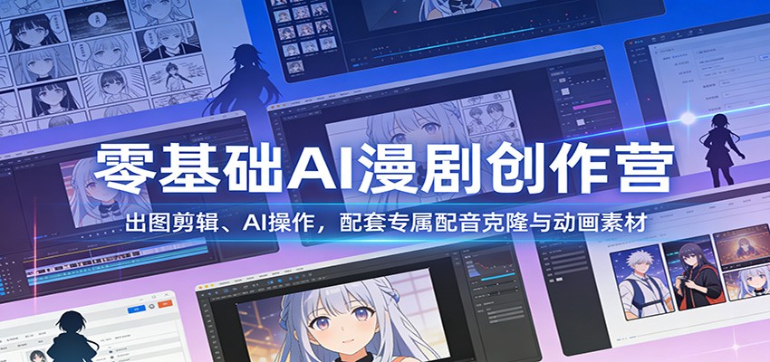零基础AI漫剧创作营：出图剪辑、AI操作，配套专属配音克隆与动画素材牛品源码-源码下载-源码社区-zblog主题插件-PHP源码-三合一源码-直播源码-短视频源码-APP源码-即时通讯-源码-交友源码牛品源码