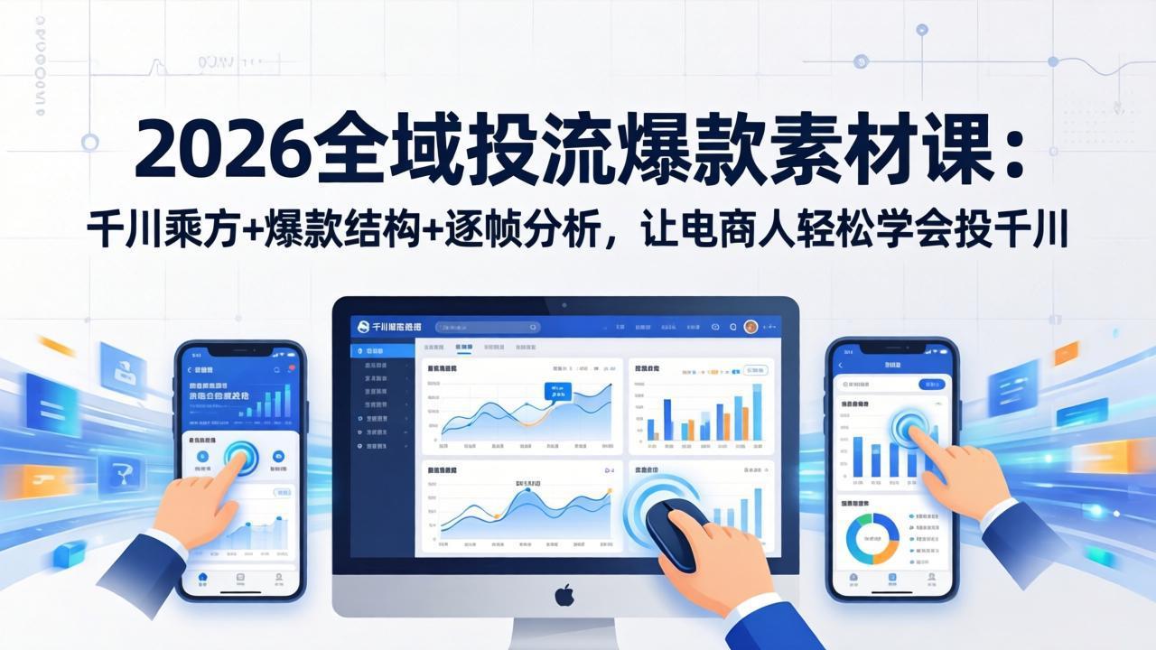 2026全域投流爆款素材课：千川乘方+爆款结构+逐帧分析，让电商人轻松学会投千川牛品源码-源码下载-源码社区-zblog主题插件-PHP源码-三合一源码-直播源码-短视频源码-APP源码-即时通讯-源码-交友源码牛品源码