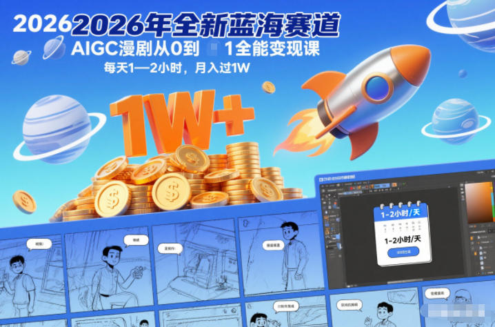 2026年全新蓝海赛道AIGC漫剧从0到1全能变现课,每天1—2小时,月入过1W牛品源码-源码下载-源码社区-zblog主题插件-PHP源码-三合一源码-直播源码-短视频源码-APP源码-即时通讯-源码-交友源码牛品源码