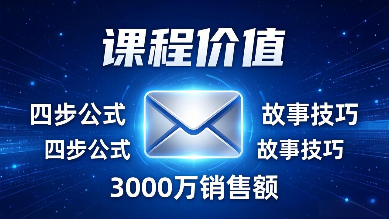 高效邮件销售课：15分钟写出高转化邮件，四步公式+故事技巧，3000万销售额玩法拆解牛品源码-源码下载-源码社区-zblog主题插件-PHP源码-三合一源码-直播源码-短视频源码-APP源码-即时通讯-源码-交友源码牛品源码