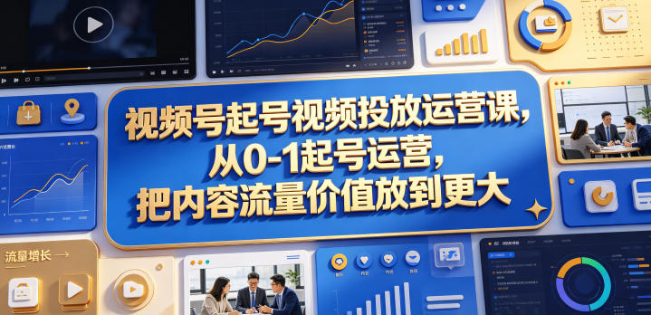 视频号起号视频投放运营课,从0-1起号运营,把内容流量价值放到更大牛品源码-源码下载-源码社区-zblog主题插件-PHP源码-三合一源码-直播源码-短视频源码-APP源码-即时通讯-源码-交友源码牛品源码