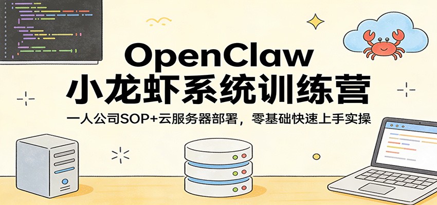 OpenClaw小龙虾系统训练营：一人公司SOP，云服务器部署，零基础快速上手实操牛品源码-源码下载-源码社区-zblog主题插件-PHP源码-三合一源码-直播源码-短视频源码-APP源码-即时通讯-源码-交友源码牛品源码