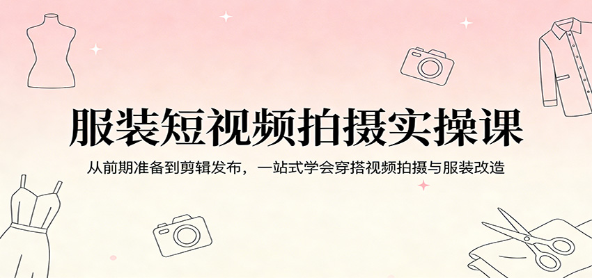 服装短视频拍摄实操课：从前期准备到剪辑发布，一站式学会穿搭视频拍摄与服装改造牛品源码-源码下载-源码社区-zblog主题插件-PHP源码-三合一源码-直播源码-短视频源码-APP源码-即时通讯-源码-交友源码牛品源码