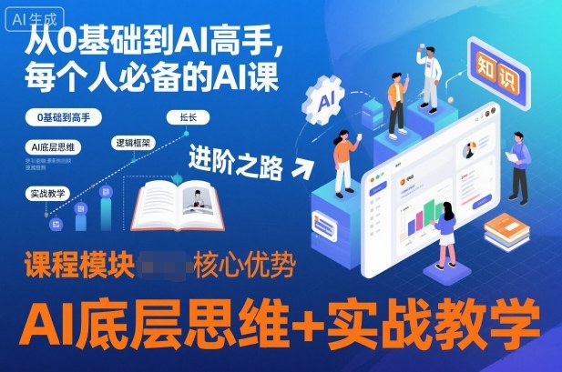 从0基础到AI高手,每个人必备的AI课,AI底层思维+实战教学牛品源码-源码下载-源码社区-zblog主题插件-PHP源码-三合一源码-直播源码-短视频源码-APP源码-即时通讯-源码-交友源码牛品源码