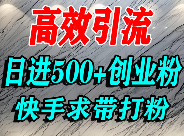 怎么打创业粉？快手求带视角精准引流创业粉，宝妈、学生群体日进500+精准流量牛品源码-源码下载-源码社区-zblog主题插件-PHP源码-三合一源码-直播源码-短视频源码-APP源码-即时通讯-源码-交友源码牛品源码