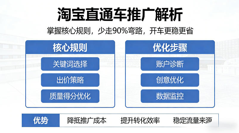 淘宝直通车推广解析,掌握核心规则,少走90%弯路,开车更稳更省牛品源码-源码下载-源码社区-zblog主题插件-PHP源码-三合一源码-直播源码-短视频源码-APP源码-即时通讯-源码-交友源码牛品源码