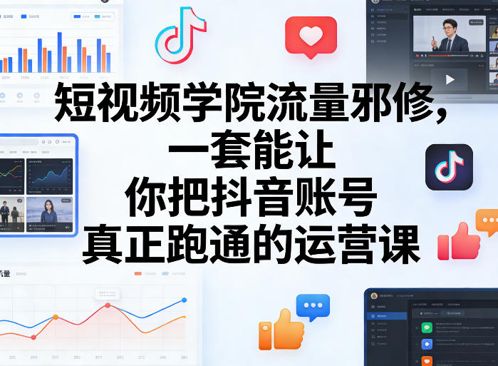 短视频学院流量邪修,一套能让你把抖音账号真正跑通的运营课牛品源码-源码下载-源码社区-zblog主题插件-PHP源码-三合一源码-直播源码-短视频源码-APP源码-即时通讯-源码-交友源码牛品源码