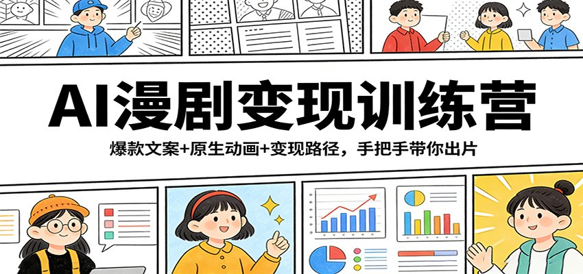AI漫剧变现训练营：爆款文案+原生动画+变现路径，手把手带你出片牛品源码-源码下载-源码社区-zblog主题插件-PHP源码-三合一源码-直播源码-短视频源码-APP源码-即时通讯-源码-交友源码牛品源码