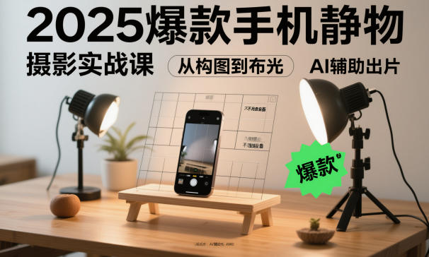 2025爆款手机静物摄影实战课，从构图到布光，不用贵设备，AI辅助出片牛品源码-源码下载-源码社区-zblog主题插件-PHP源码-三合一源码-直播源码-短视频源码-APP源码-即时通讯-源码-交友源码牛品源码