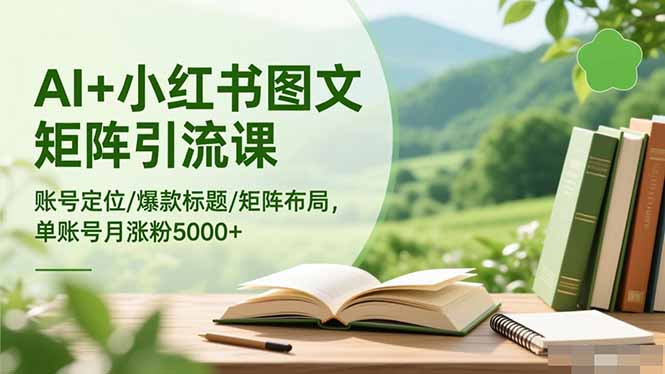 AI+小红书图文矩阵引流课:账号定位/爆款标题/矩阵布局/单账号月涨粉5000+牛品源码-源码下载-源码社区-zblog主题插件-PHP源码-三合一源码-直播源码-短视频源码-APP源码-即时通讯-源码-交友源码牛品源码