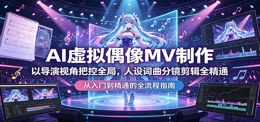 AI虚拟偶像MV制作:以导演视角把控全局,人设词曲分镜剪辑全精通牛品源码-源码下载-源码社区-zblog主题插件-PHP源码-三合一源码-直播源码-短视频源码-APP源码-即时通讯-源码-交友源码牛品源码