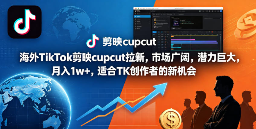海外TikTok剪映cupcut拉新,市场广阔,潜力巨大,月入1w+,适合TK创作者的新机会牛品源码-源码下载-源码社区-zblog主题插件-PHP源码-三合一源码-直播源码-短视频源码-APP源码-即时通讯-源码-交友源码牛品源码
