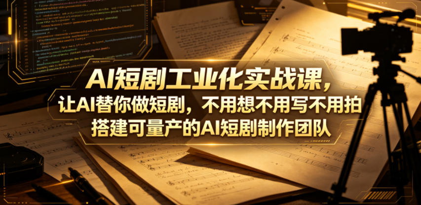 AI短剧工业化实战课，让AI替你做短剧，不用想不用写不用拍，搭建可量产的AI短剧制作团队牛品源码-源码下载-源码社区-zblog主题插件-PHP源码-三合一源码-直播源码-短视频源码-APP源码-即时通讯-源码-交友源码牛品源码