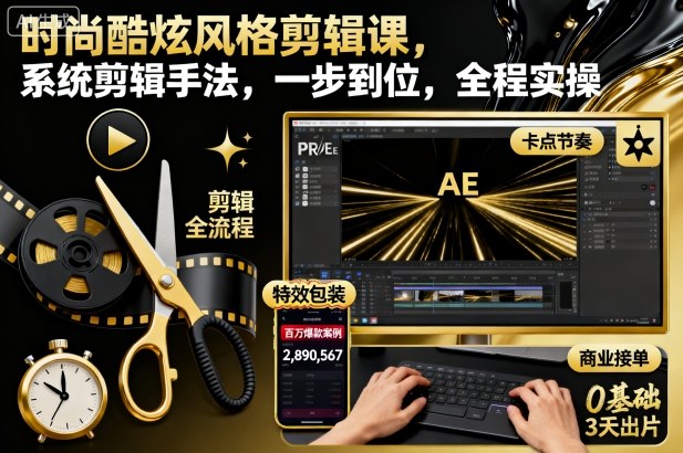 时尚酷炫风格剪辑课,系统剪辑手法,一步到位,全程实操牛品源码-源码下载-源码社区-zblog主题插件-PHP源码-三合一源码-直播源码-短视频源码-APP源码-即时通讯-源码-交友源码牛品源码