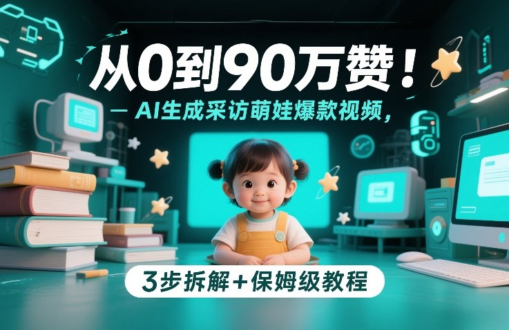 从0到90万赞:AI生成采访萌娃爆款视频,3步拆解+保姆级教程牛品源码-源码下载-源码社区-zblog主题插件-PHP源码-三合一源码-直播源码-短视频源码-APP源码-即时通讯-源码-交友源码牛品源码