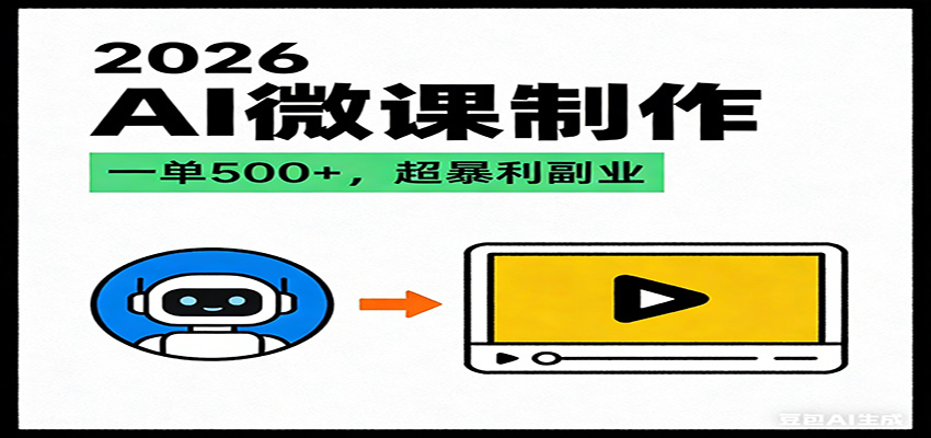 2026AI 风口最稳副业：微课代写制作，一单 500+，人人可做的蓝海项目牛品源码-源码下载-源码社区-zblog主题插件-PHP源码-三合一源码-直播源码-短视频源码-APP源码-即时通讯-源码-交友源码牛品源码