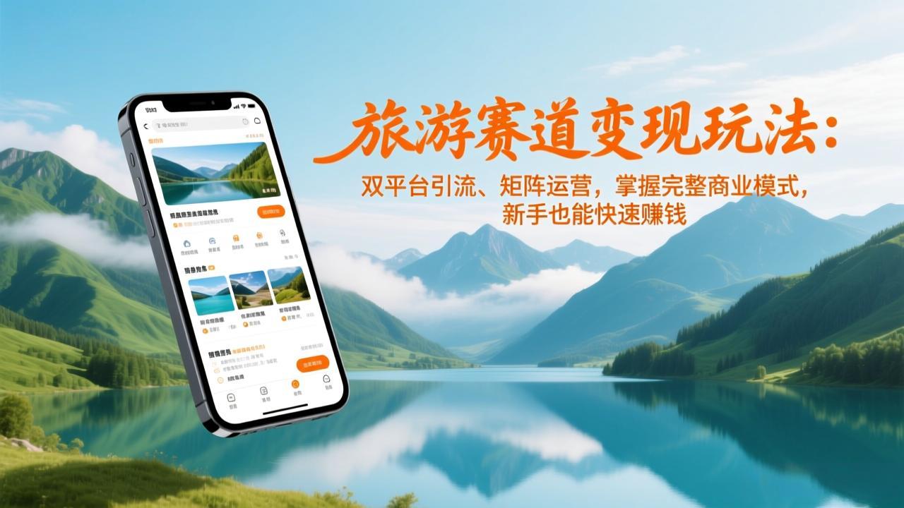 旅游赛道变现玩法：双平台引流、矩阵运营，掌握完整商业模式，新手也能快速赚钱牛品源码-源码下载-源码社区-zblog主题插件-PHP源码-三合一源码-直播源码-短视频源码-APP源码-即时通讯-源码-交友源码牛品源码