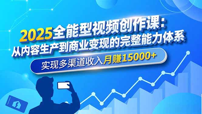 2025全能型视频创作课：从内容生产到商业变现的完整能力体系，实现多渠道收入月赚15000+牛品源码-源码下载-源码社区-zblog主题插件-PHP源码-三合一源码-直播源码-短视频源码-APP源码-即时通讯-源码-交友源码牛品源码