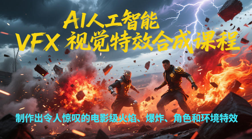 AI人工智能VFX视觉特效合成课程,制作出令人惊叹的电影级火焰、爆炸、角色和环境特效牛品源码-源码下载-源码社区-zblog主题插件-PHP源码-三合一源码-直播源码-短视频源码-APP源码-即时通讯-源码-交友源码牛品源码