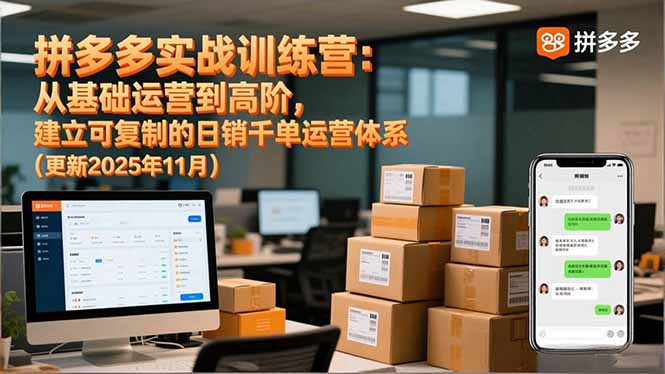 拼多多实战训练营:从基础运营到高阶,建立可复制的日销千单运营体系(更新11月牛品源码-源码下载-源码社区-zblog主题插件-PHP源码-三合一源码-直播源码-短视频源码-APP源码-即时通讯-源码-交友源码牛品源码