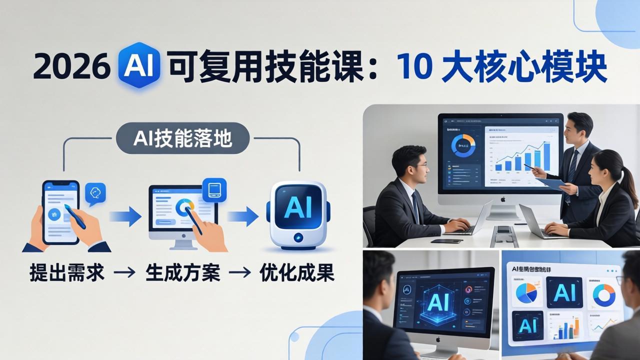 2026AI可复用技能-4月新课:10大核心模块,手把手教你把AI用进工作、产出成果牛品源码-源码下载-源码社区-zblog主题插件-PHP源码-三合一源码-直播源码-短视频源码-APP源码-即时通讯-源码-交友源码牛品源码