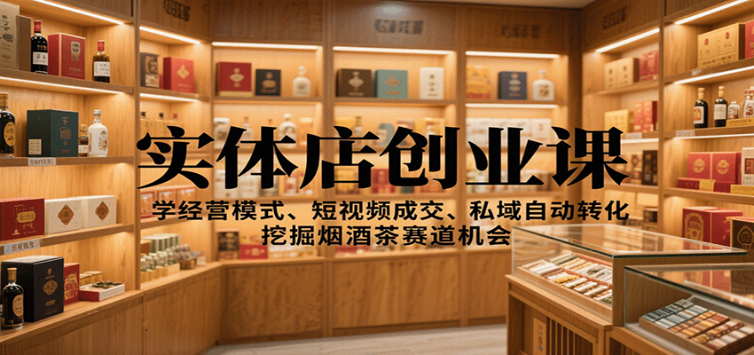 实体店创业课:学经营模式、短视频成交、私域自动转化,挖掘烟酒茶赛道机会牛品源码-源码下载-源码社区-zblog主题插件-PHP源码-三合一源码-直播源码-短视频源码-APP源码-即时通讯-源码-交友源码牛品源码