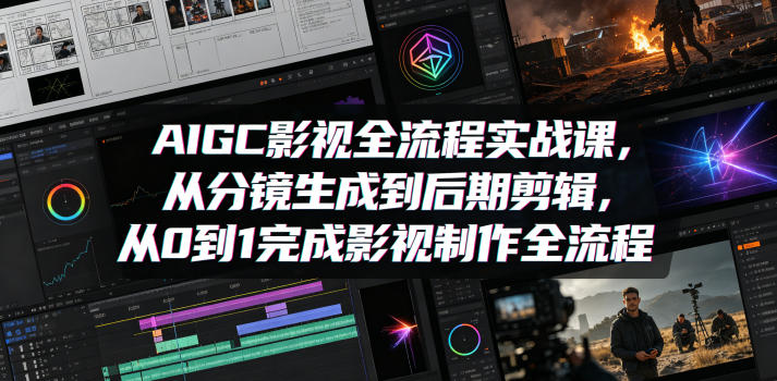 AIGC影视全流程实战课,从分镜生成到后期剪辑,从0到1完成影视制作全流程牛品源码-源码下载-源码社区-zblog主题插件-PHP源码-三合一源码-直播源码-短视频源码-APP源码-即时通讯-源码-交友源码牛品源码