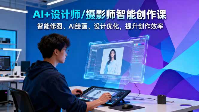 AI+设计师/摄影师智能创作课:智能修图、AI绘画、设计优化,提升创作效率牛品源码-源码下载-源码社区-zblog主题插件-PHP源码-三合一源码-直播源码-短视频源码-APP源码-即时通讯-源码-交友源码牛品源码