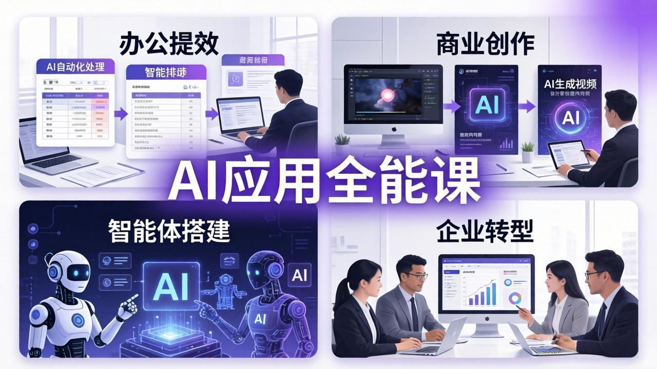AIGC 应用全能课:办公提效、商业创作、智能体搭建、企业转型,一站式学会AI应用牛品源码-源码下载-源码社区-zblog主题插件-PHP源码-三合一源码-直播源码-短视频源码-APP源码-即时通讯-源码-交友源码牛品源码