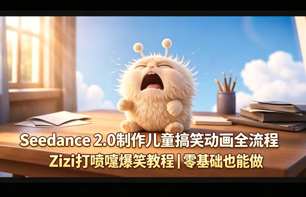 Seedance 2.0制作儿童搞笑动画全流程Zizi打喷嚏爆笑教程｜零基础也能做牛品源码-源码下载-源码社区-zblog主题插件-PHP源码-三合一源码-直播源码-短视频源码-APP源码-即时通讯-源码-交友源码牛品源码