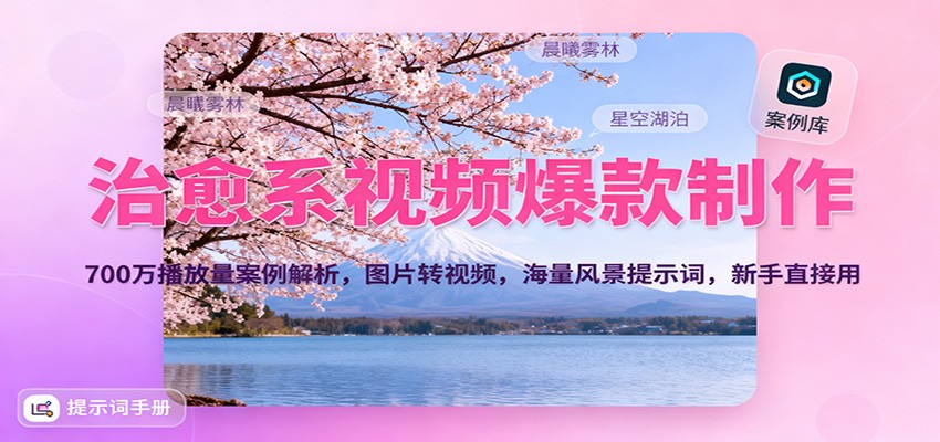 治愈系视频爆款制作，700万播放量案例解析，图片转视频，海量风景提示词，新手直接用牛品源码-源码下载-源码社区-zblog主题插件-PHP源码-三合一源码-直播源码-短视频源码-APP源码-即时通讯-源码-交友源码牛品源码