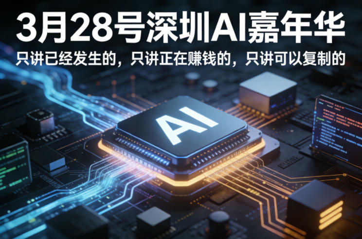 3月28号深圳AI嘉年华，只讲已经发生的，只讲正在賺钱的，只讲可以复制的牛品源码-源码下载-源码社区-zblog主题插件-PHP源码-三合一源码-直播源码-短视频源码-APP源码-即时通讯-源码-交友源码牛品源码