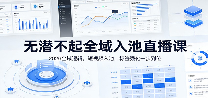 无潜不起全域入池直播课：2026全域逻辑，短视频入池，标签强化一步到位牛品源码-源码下载-源码社区-zblog主题插件-PHP源码-三合一源码-直播源码-短视频源码-APP源码-即时通讯-源码-交友源码牛品源码