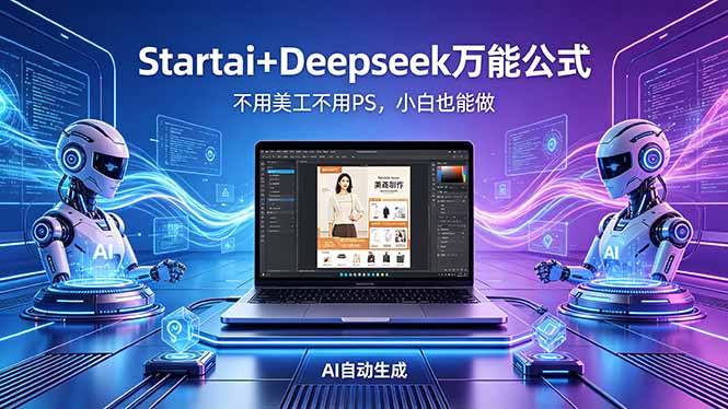 AI自动做电商详情页：Startai+Deepseek万能公式，不用美工不用PS，小白也能做牛品源码-源码下载-源码社区-zblog主题插件-PHP源码-三合一源码-直播源码-短视频源码-APP源码-即时通讯-源码-交友源码牛品源码