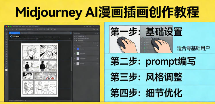 利用Midjourney AI人工智能轻松创作漫画插画教程，零基础创作完整漫画插画牛品源码-源码下载-源码社区-zblog主题插件-PHP源码-三合一源码-直播源码-短视频源码-APP源码-即时通讯-源码-交友源码牛品源码
