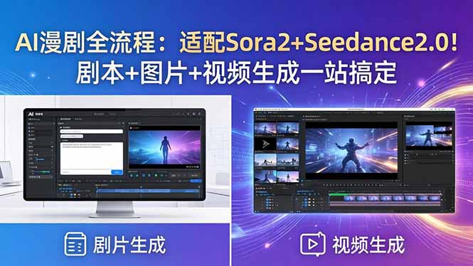 AI漫剧全流程:适配Sora2+Seedance2.0!剧本+图片+视频生成一站搞定牛品源码-源码下载-源码社区-zblog主题插件-PHP源码-三合一源码-直播源码-短视频源码-APP源码-即时通讯-源码-交友源码牛品源码